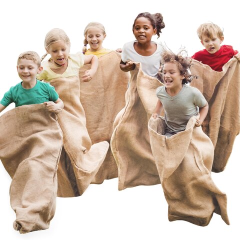 Sack race game rental for kids parties and events